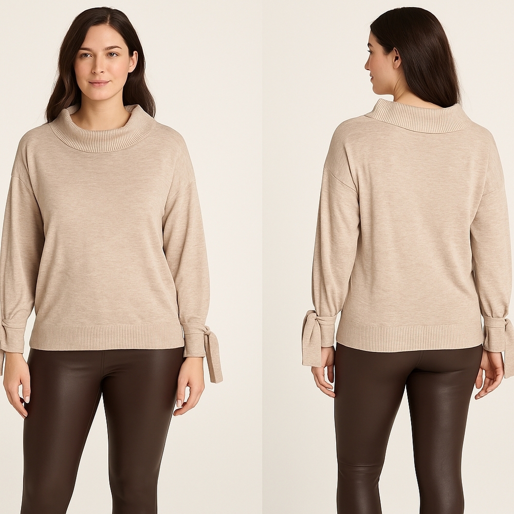 Shimera Beige Pumice Heather Sweater – Size Large NEW Quiet Luxury